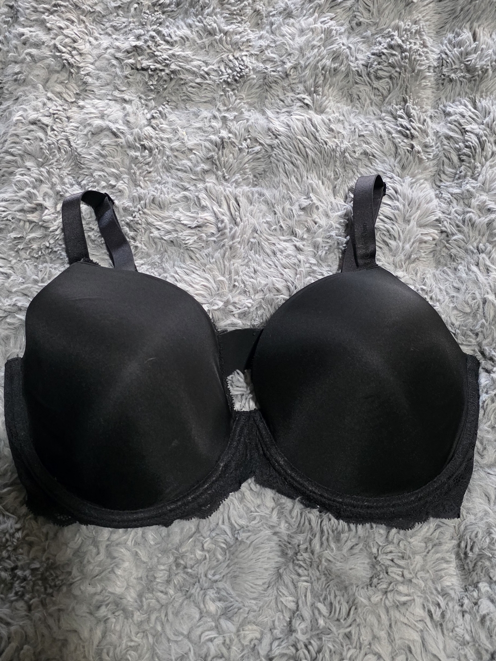 Calvin Klein Black Padded Underwire Bra with Lace Trim